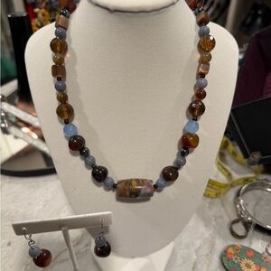 Elegant Beaded Necklace and Earring Set